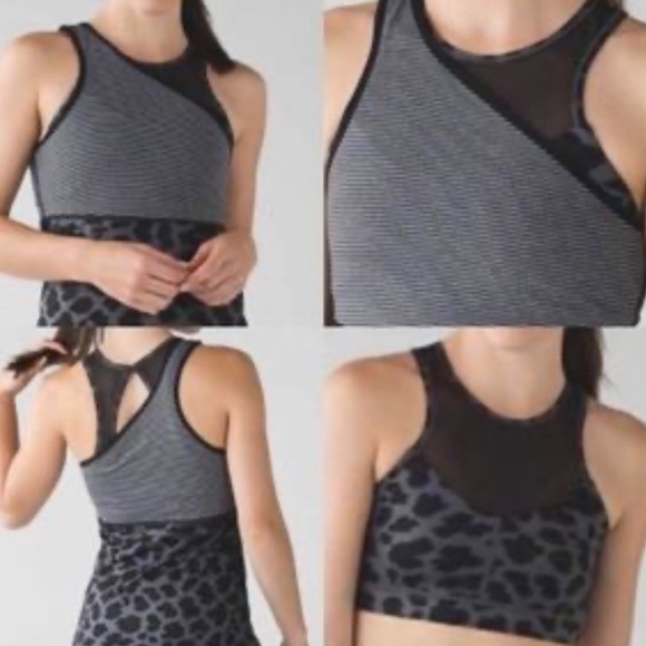 lululemon athletica Tops - Lululemon 2 in 1 meshed up tank top w/ matching sports bra padding included sz 8